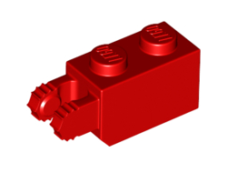 Hinge Brick 1 x 2 Locking with 2 Fingers Vertical End, 7 Teeth, Red (54671 / 6267140)