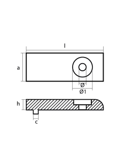 Цинковый анод Tecnoseal 00833 74x27x10мм пластинчатый для ПЛМ Mercury Verado 6