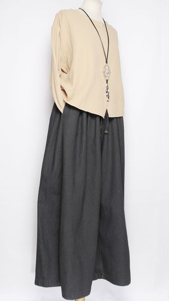 Рубашка Бохо "Муслин без ворота1" бежевая р.50,52,54,56,58,60