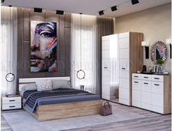 Кровать 2-сп Ненси new, белый/сонома