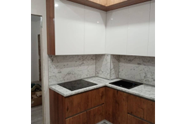 Кухня с антресолями палисандр