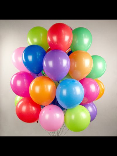 25 Разноцветных Гелиевых Шаров
