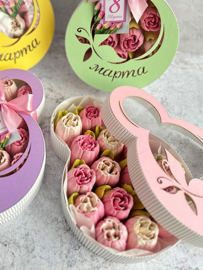 Коробочки 8 марта с зефиром