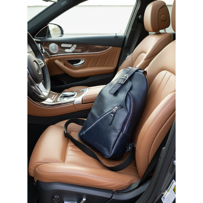 Кожаный кросс-боди рюкзак Crespino blue (арт. 3106-19)