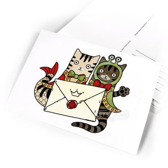 Открытка Коты с письмом
