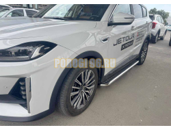 Пороги с накладным листом Папа Тюнинг d53 для JETOUR X70 Plus 2023-