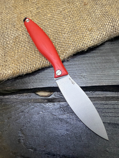 Фрикционный складной нож Канадец Малый сталь VG-10, рукоять G10 красный