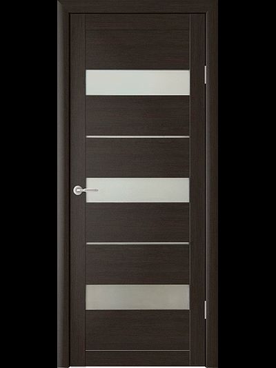 Межкомнатная дверь Прага кипарис темный, матовое стекло