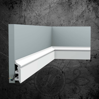 Плинтус ORAC Decor SX122, дюрополимерный, влагостойкий, ударопрочный, под покраску, длина 2 метра