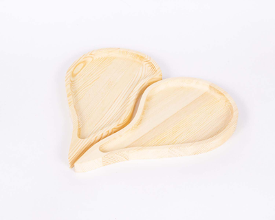 Менажница Сердце из 2 частей 300х280 мм, сосна