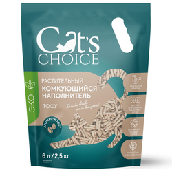 Cat's choice (Кэтс чойс) Растительный комкующийся наполнитель тофу с ароматом кофе, 6л/2,5 кг
