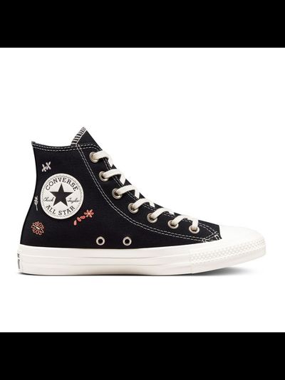 Кеды Converse All Star черные высокие с вышивкой 571081C фото