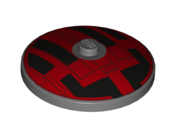 Dish 4 x 4 Inverted Radar with Solid Stud with Star Wars TIE Hatch Black and Red Pattern, Dark Bluish Gray (3960pb061 / 6258811)