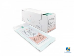 Мононить рассасывающаяся WEGO PGCL USP 5-0, обратно-режущая игла 3/8 16 мм, 75 см, фиолетовая (артикул Q53163V-75)