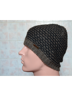 темно коричневая вязаная шапка зимняя мужская Vizio италия купить