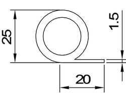 Р-образный уплотнитель D25L20