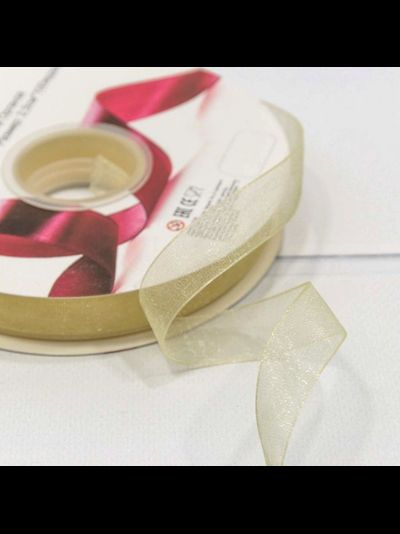 Лента органза 15мм (шампань), 91,4м