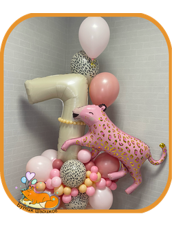 Шарики на день рождения для девочки с фигурой леопарда