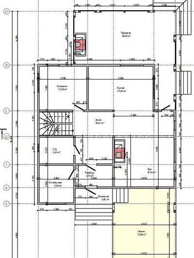 Двухэтажный каркасный дом с четырьмя спальнями 270м² (SK5)