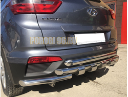Защита заднего бампера G тройная d60/60/60 для Hyundai Creta