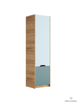 Rich Шкаф ШК-001 Дуб Крафт золотой - Мята/Сумеречный голубой