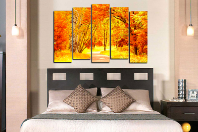 Модульная картина "Желтая осень"