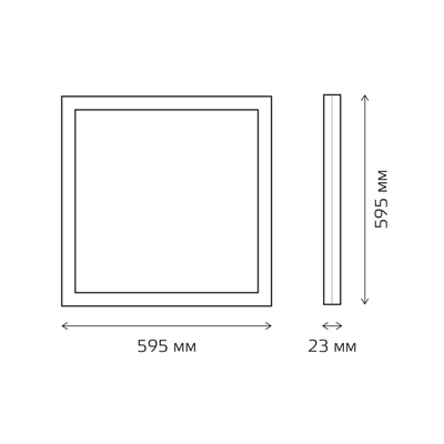 Светильник офисный Gauss 40W 3800lm 4000K IP40 595*595*23mm матовый с равномерной засветкой 842161240