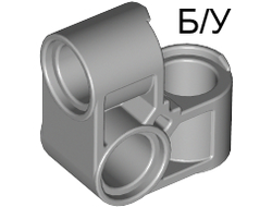 ! Б/У - Technic, Pin Connector Perpendicular 2 x 2 Bent, Light Bluish Gray (44809 / 4211880) - Б/У