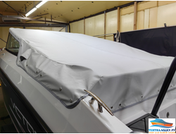BOATCOVER PVC 440  150 см. (ходовые, стояночные, транспортировочные - прочное плетение) пепельный, бежевый