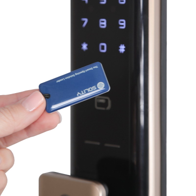 Умный дверной замок с ручкой Solity GP-6000BAK Champagne Gold, Face-ID