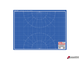 Коврик (мат) для резки BRAUBERG EXTRA 5-слойный, А2 (600×450 мм), двусторонний, толщина 3 мм, синий. 237176