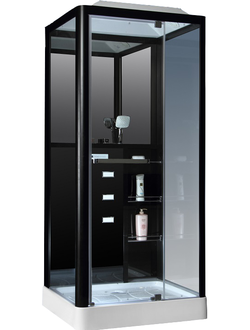 Душевая кабина Loranto Selak CS 126-3A R черная (90*100*215)