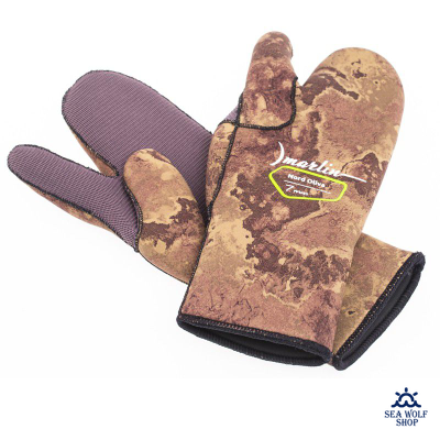 Рукавицы неопреновые 7мм Marlin NORD 3х-палые ОП oliva р.L
