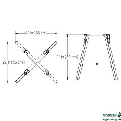 Портативная высокая подставка для гриля Big Green Egg MiniMax, 120649