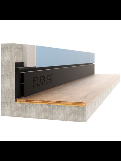 Алюминиевая вставка 1965 для плинтуса Pro Design 2,7 м.п. (12х70 мм) Черный муар