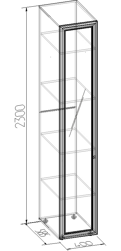 Спальня PAOLA (ПАОЛА) - PAOLA 55 Шкаф для белья с зеркалом Левый
