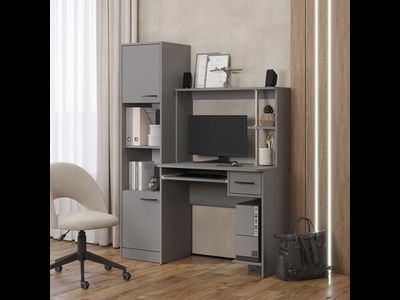 Стол компьютерный Дебют с пеналом графит 1,275м