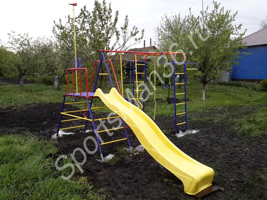 УЛИЧНЫЙ ДЕТСКИЙ СПОРТИВНЫЙ КОМПЛЕКС ПИОНЕР-МОРЯЧЕК С ГОРКОЙ S-line 3 м