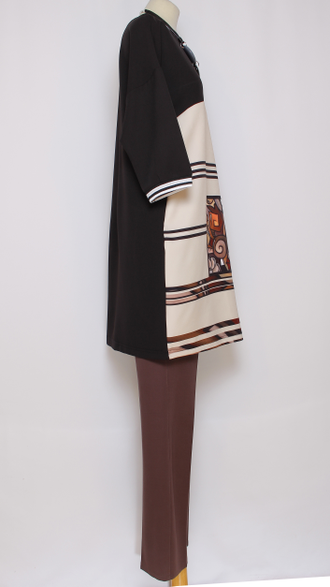 Туника  "ПИКАССО" чёрная р.48-64