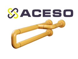 Поручень неоткидной трёхопорный с антибактериальным покрытием, Цвет: белый, желтый Диаметр трубы 35