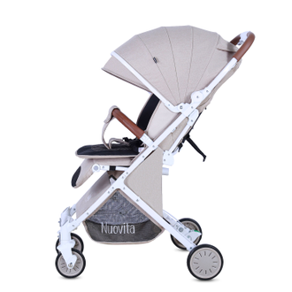 Коляска прогулочная Nuovita Giro Lux Beige, Bianco/Бежевый, Белый