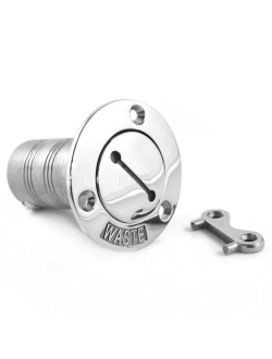 Заливная горловина Meiao 30104 под шланг Ø38мм для сточных/серых вод с крышкой и ключом из нержавеющей стали AISI316