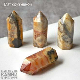 Столбик шестигранный 35х15х15 мм, вид камня в ассортименте, цена за штуку