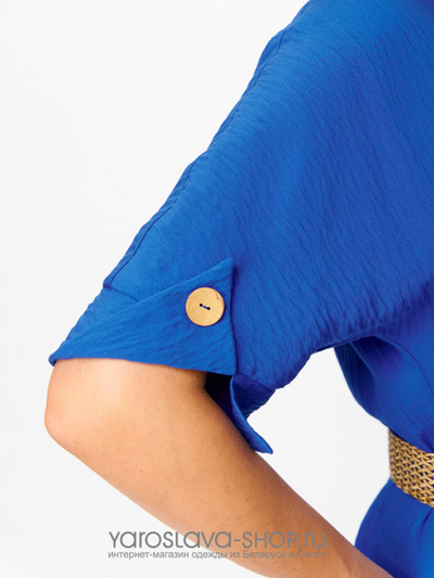 Женское летнее платье насыщенного синего цвета