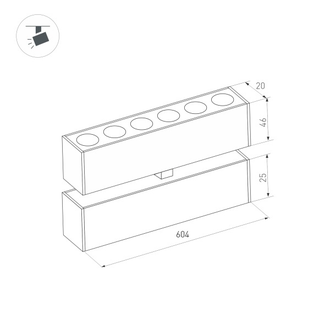 Светильник Arlight MAG-DOTS-FOLD-25-S600-18W (BK, 30 deg, 24V)