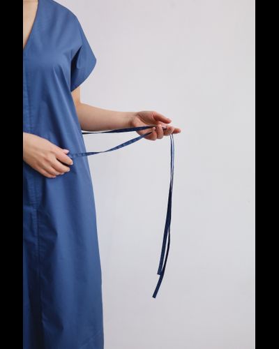 Платье летнее из плотного итальянского хлопка (небесный)