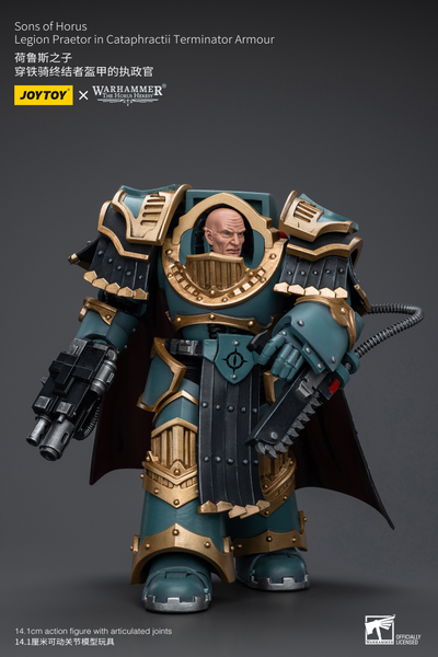 Претор-катафракт Сынов Хоруса (Warhammer Horus Heresy) - КОЛЛЕКЦИОННАЯ ФИГУРКА 1/18 Sons of Horus Legion Praetor in Cataphractii Terminator Armour (JT9619) - JOYTOY