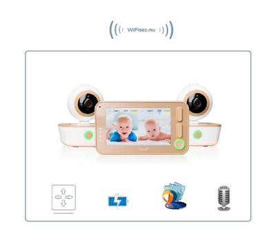 Ramili Baby RV1300X2 Видеоняня с двумя моторизованными камерами и монитором 4,2", с DVR