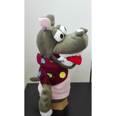 Логопедический Бегемот большой (управляется рот и язык), 35-40 см