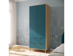 Шкаф Велламо ВО-07 блэквуд ячменный/морская волна